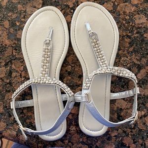 Silver tone sandals